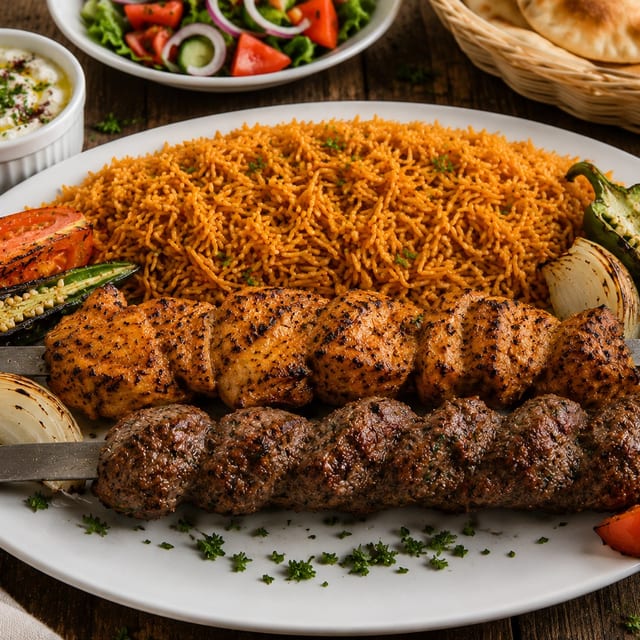 Chicken Shish Tawook + Single Meat Skewer.