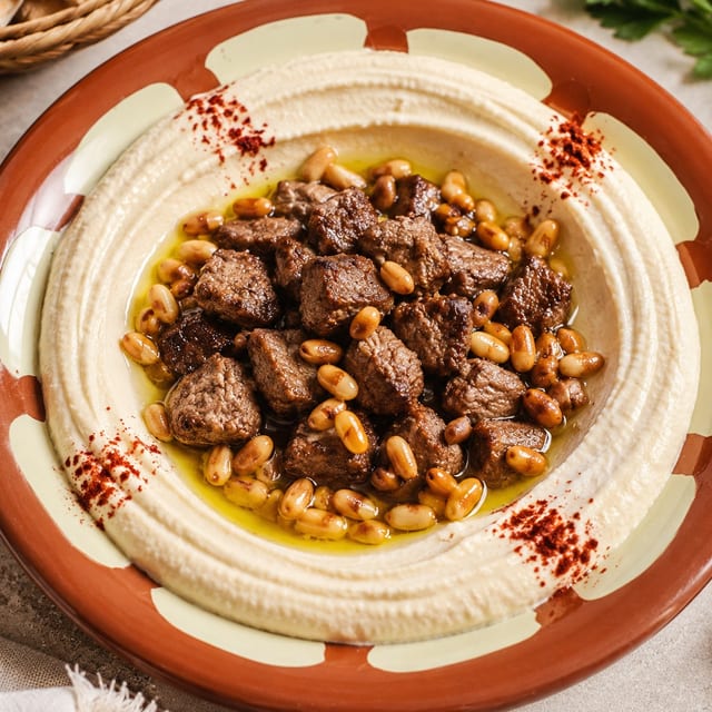 HUMMUS WITH MEAT.